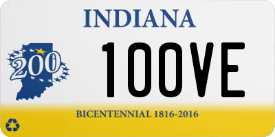 IN license plate 100VE