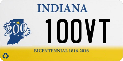 IN license plate 100VT