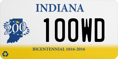 IN license plate 100WD