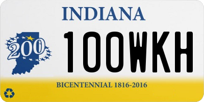 IN license plate 100WKH