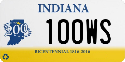 IN license plate 100WS