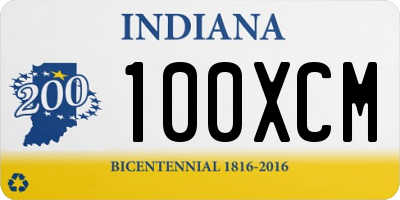 IN license plate 100XCM