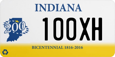 IN license plate 100XH