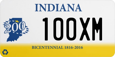 IN license plate 100XM