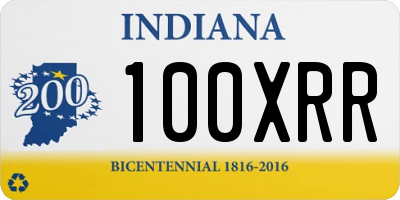 IN license plate 100XRR