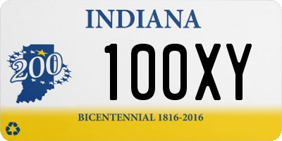 IN license plate 100XY