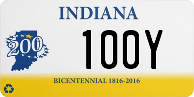 IN license plate 100Y