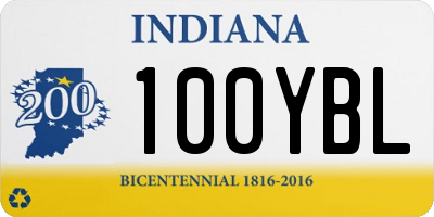 IN license plate 100YBL