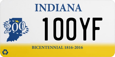 IN license plate 100YF