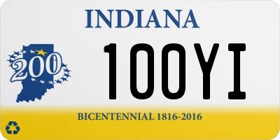 IN license plate 100YI