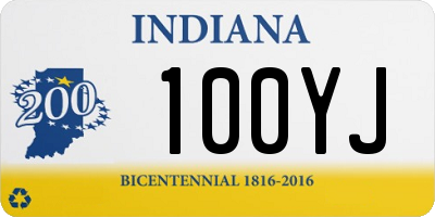 IN license plate 100YJ