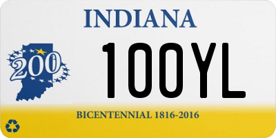 IN license plate 100YL