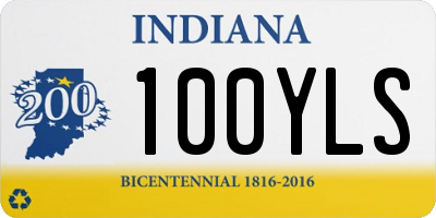 IN license plate 100YLS