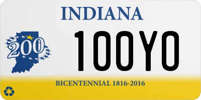 IN license plate 100YO