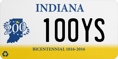 IN license plate 100YS