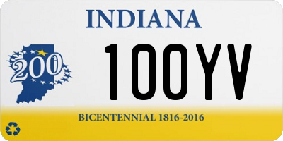 IN license plate 100YV