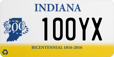 IN license plate 100YX