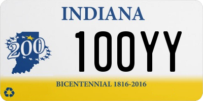 IN license plate 100YY