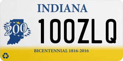IN license plate 100ZLQ