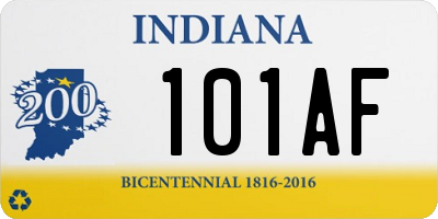 IN license plate 101AF