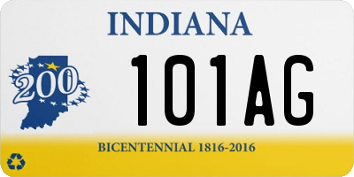 IN license plate 101AG