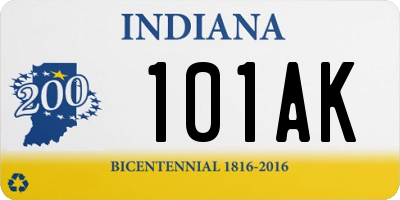 IN license plate 101AK