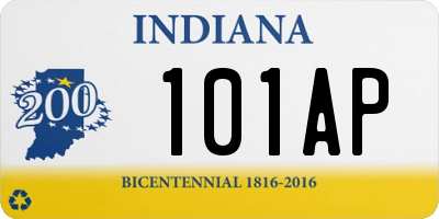 IN license plate 101AP