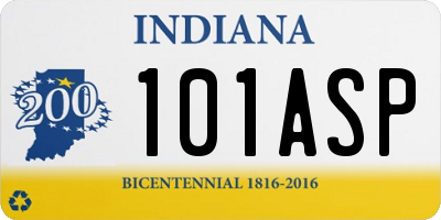IN license plate 101ASP