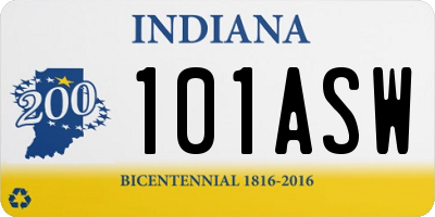 IN license plate 101ASW