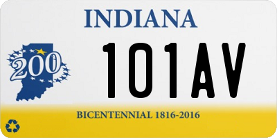 IN license plate 101AV