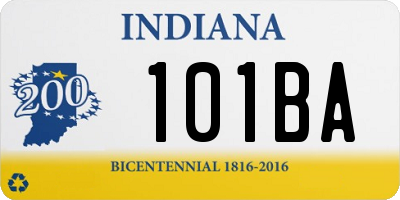 IN license plate 101BA