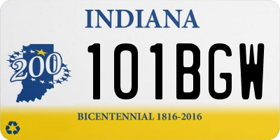 IN license plate 101BGW