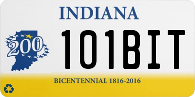 IN license plate 101BIT
