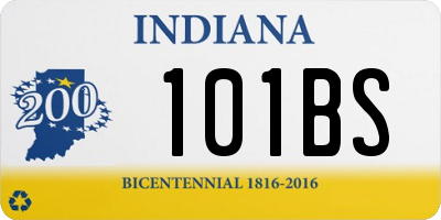 IN license plate 101BS