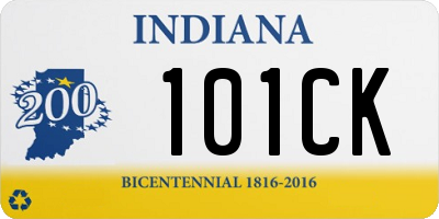 IN license plate 101CK