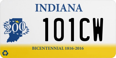 IN license plate 101CW