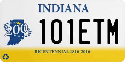 IN license plate 101ETM