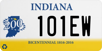 IN license plate 101EW