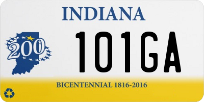 IN license plate 101GA