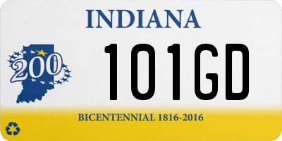 IN license plate 101GD