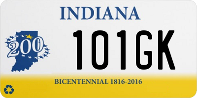 IN license plate 101GK