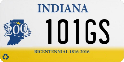 IN license plate 101GS