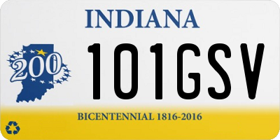 IN license plate 101GSV