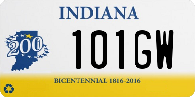 IN license plate 101GW