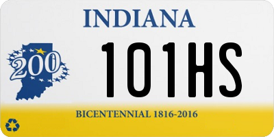 IN license plate 101HS