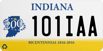 IN license plate 101IAA
