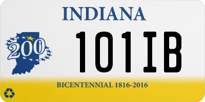 IN license plate 101IB