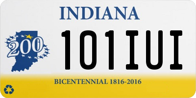 IN license plate 101IUI