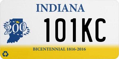 IN license plate 101KC