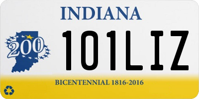 IN license plate 101LIZ